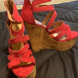 Just Fab Pink Wedges 