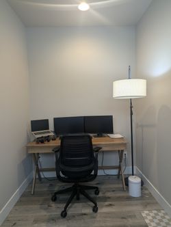 Office chair and lamp
