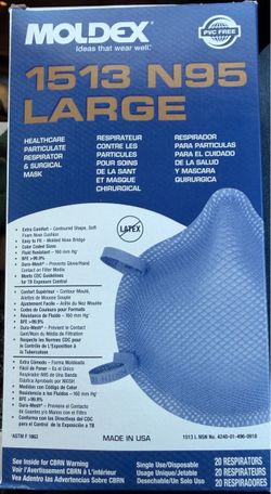 Moldex 1513 N95 Large Respirator Box of 20