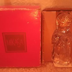 Mikasa 4" Sweet Angel Clear Crystal Christmas Taper Candle Holder  - Brand New 