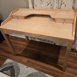 Ikea Light Wood Desk with Drawers