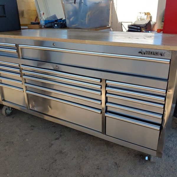 Husky Tool Box .with Power Strip .key .18 Drawers for Sale in Phoenix
