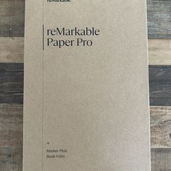 NEW reMarkable - Paper Pro - 11.8" Paper Tablet with Marker Plus and Premium Leather Book Folio - Black