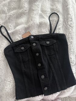 Reformation Coco Denim Bustier Top