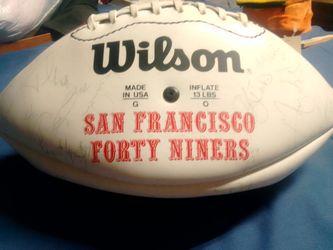 49ers team signed wilson NFL 75 anniversary football