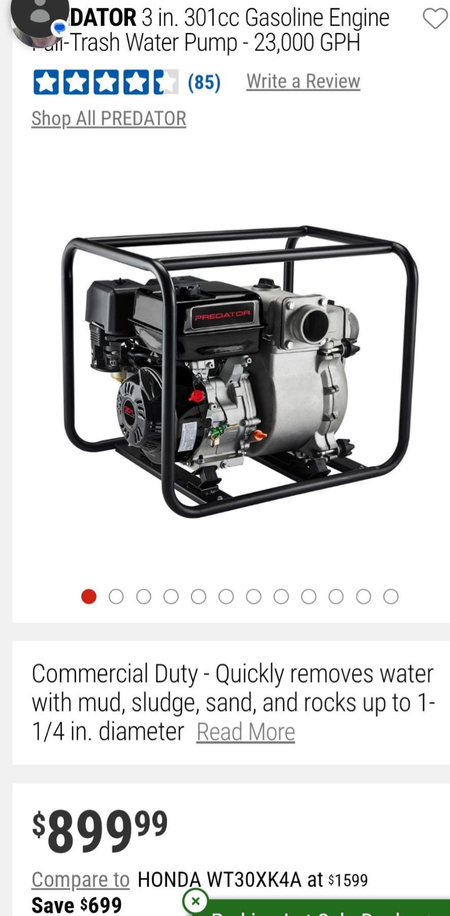 301cc Trash/water Pump