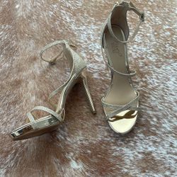 Gold Strappy Heels Sandals