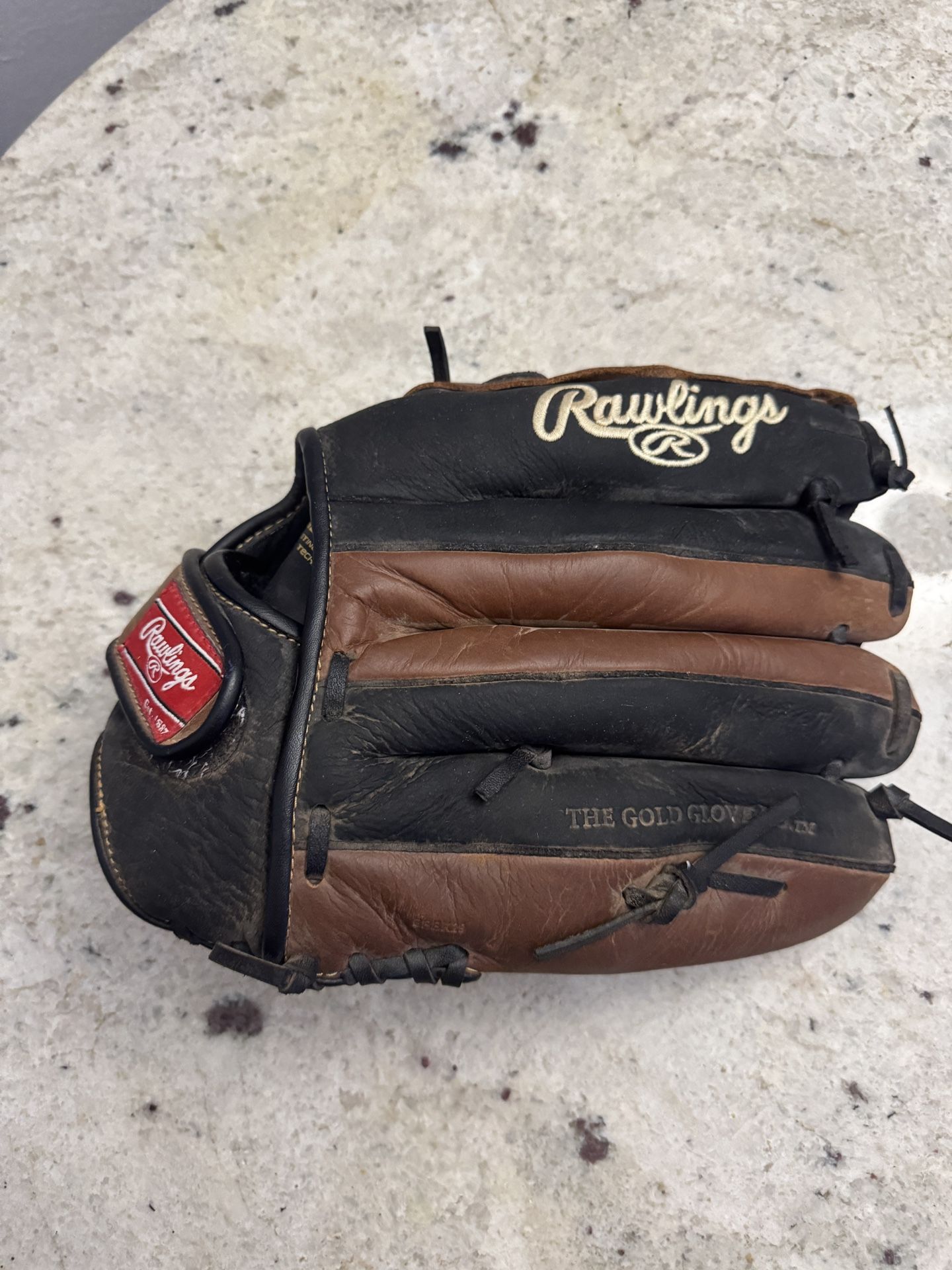 Rawlings RBG36BTN 12.5 inch Baseball Glove LHT Full Grain Leather Shell Brown Left Handed Glove