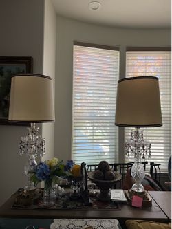 Vintage lamps with crystal decor