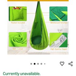 Green Oreen Kids Pod Sensory Swing Seat Hammock Chair