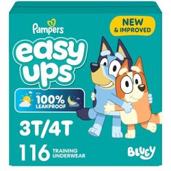 Pampers Easy Ups 3T-4T (116 Count) Training Underwear NEW Bluey