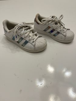 adidas Kids Superstar Holographic Sneaker Size 11K