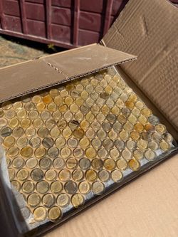 Glass Penny Round Mosaic Tile Sheet