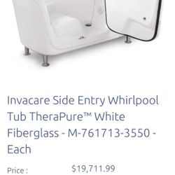 Invacare Side Entry Whirlpool Tub