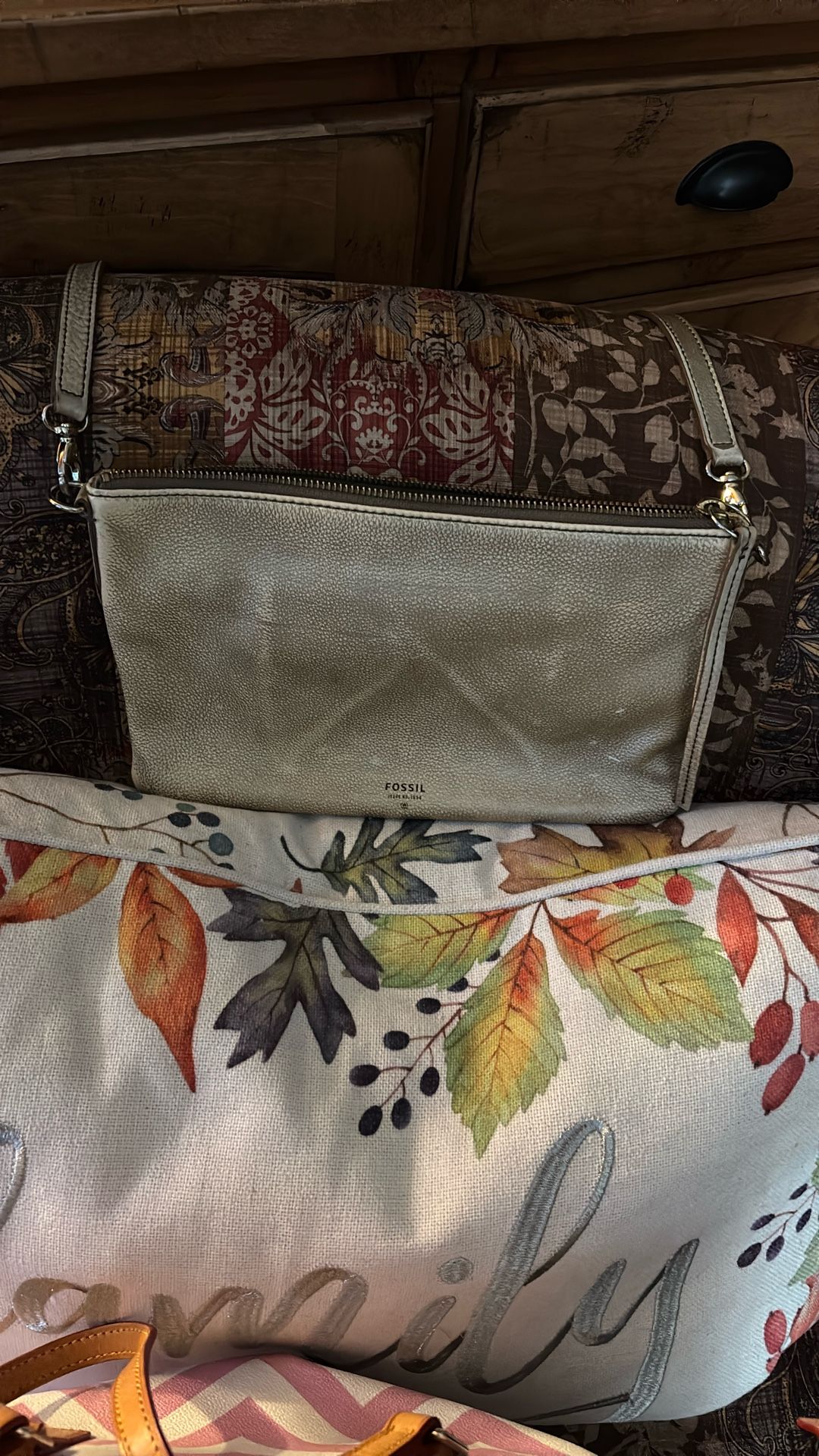 Gold Fossil Shoulder Bag