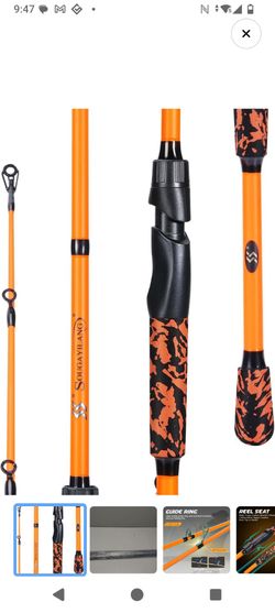 Sougayilang Orange Spinning Fishing Rod