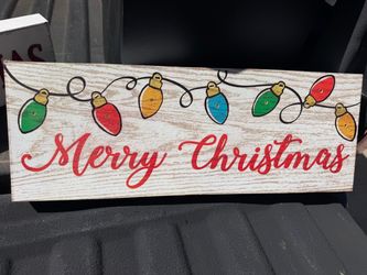 Merry Christmas Wooden Holiday Sign