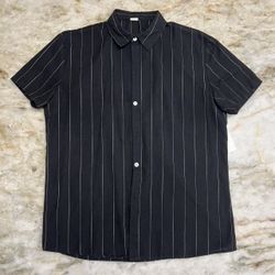 Black Button-Down Short Sleeve Shirt