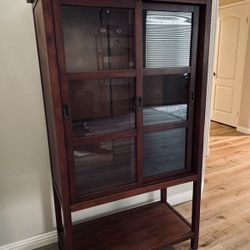 Cost Plus World Market Cabinet With Glass Sliding Door