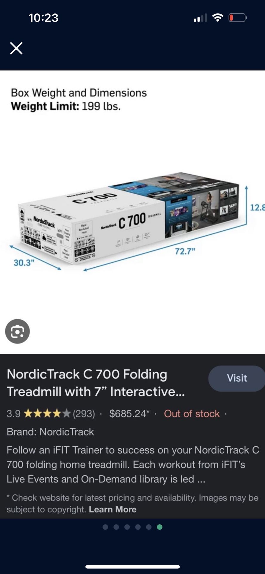 NordicTrack C700 Treadmill 