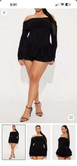 Black Ruffle Romper