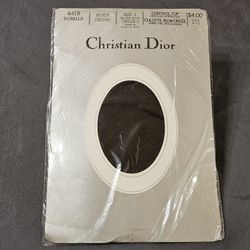 Vintage Christian Dior Sheer Control Top Sandal Toe Pantyhose Diorella 4419 Black Orchid  SIZE: 1  (see chart)