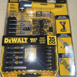 Dewalt Steel Drill And Driver Bit Set W/ Right Angle Adapter 