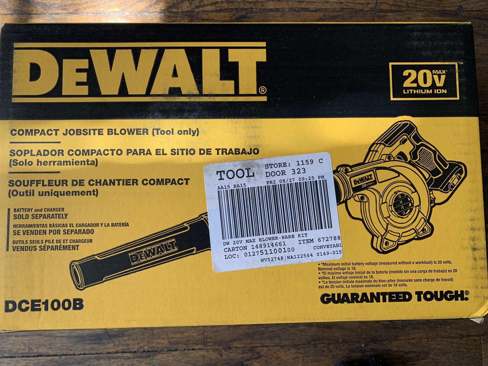DEWALT 20V MAX Blower for Jobsite, Compact, Tool Only (DCE100B)