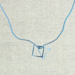 Silver Tone Geometric Pendant Necklace | Minimalist Fashion Jewelry