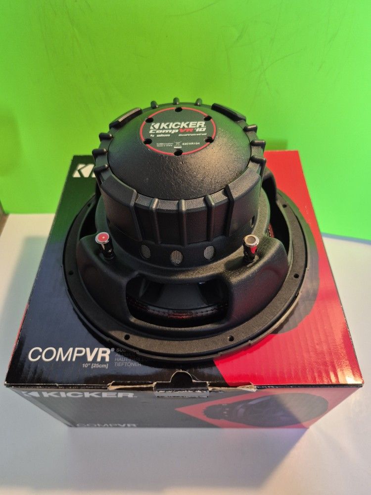KICKER (1) 10 INCH DUAL 4 OHM VOICE COIL 700 WATTS CAR SUBWOOFER ( BRAND NEW PRICE IS LOWEST INSTALL NOT AVAILABLE )
