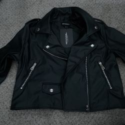 PRETTYLILTHING Black Leather Jacket ( Brand New )