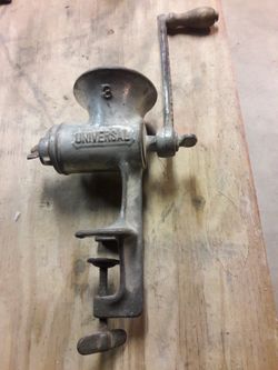 Vintage Antique Table Mount Meat Grinder