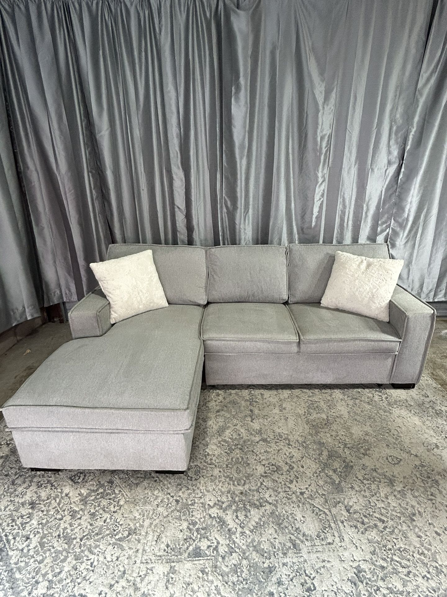 Gray 3 seater with chaise, bed and storage 🛻Delivery Available🛻