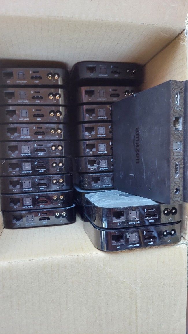 20 Used APPLE TV BOXES and 2 AMAZON Boxes.