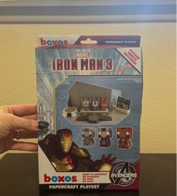 Iron Man 3 Avengers Boxos Papercraft Playset Legos stickers Funko