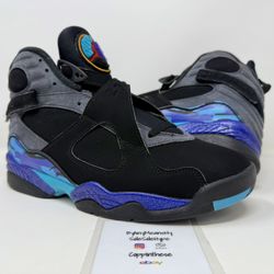 USED 2015 NIKE AIR JORDAN RETRO AQUA 8 VIII SIZE 9.5