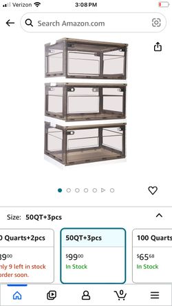 Stackable Storage Bins Collapsible Closet Organizer