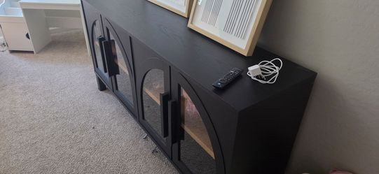 Tv stand black and wood finish