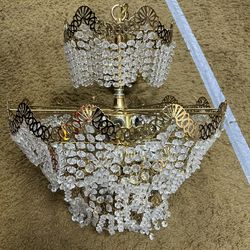 🪞💡Vintage Gold Chrystal chandelier💡🪞