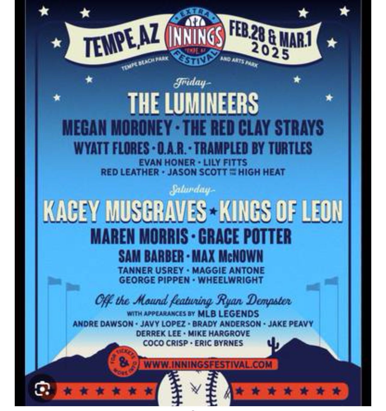 Extra Innings Music Festival 2-Day GA Pass 2/28-3/1