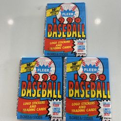 1990 Fleer Baseball Cards Unopened Sealed Wax Packs (3 Packs!!)