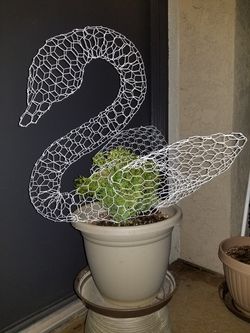 Swan Topiary Plant - 24" White