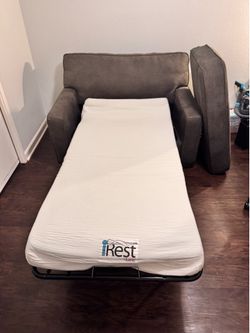 Grey Couch with Pull Out Twin Mattress