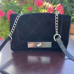 Black Velvet Shoulder Purse 