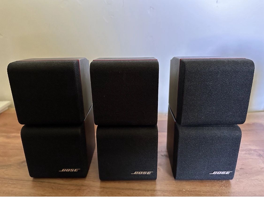 3 Bose Cube Speakers With Wall Brackets