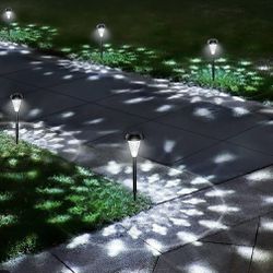 10 Pack Solar LED Pathway Lights - Cold White 