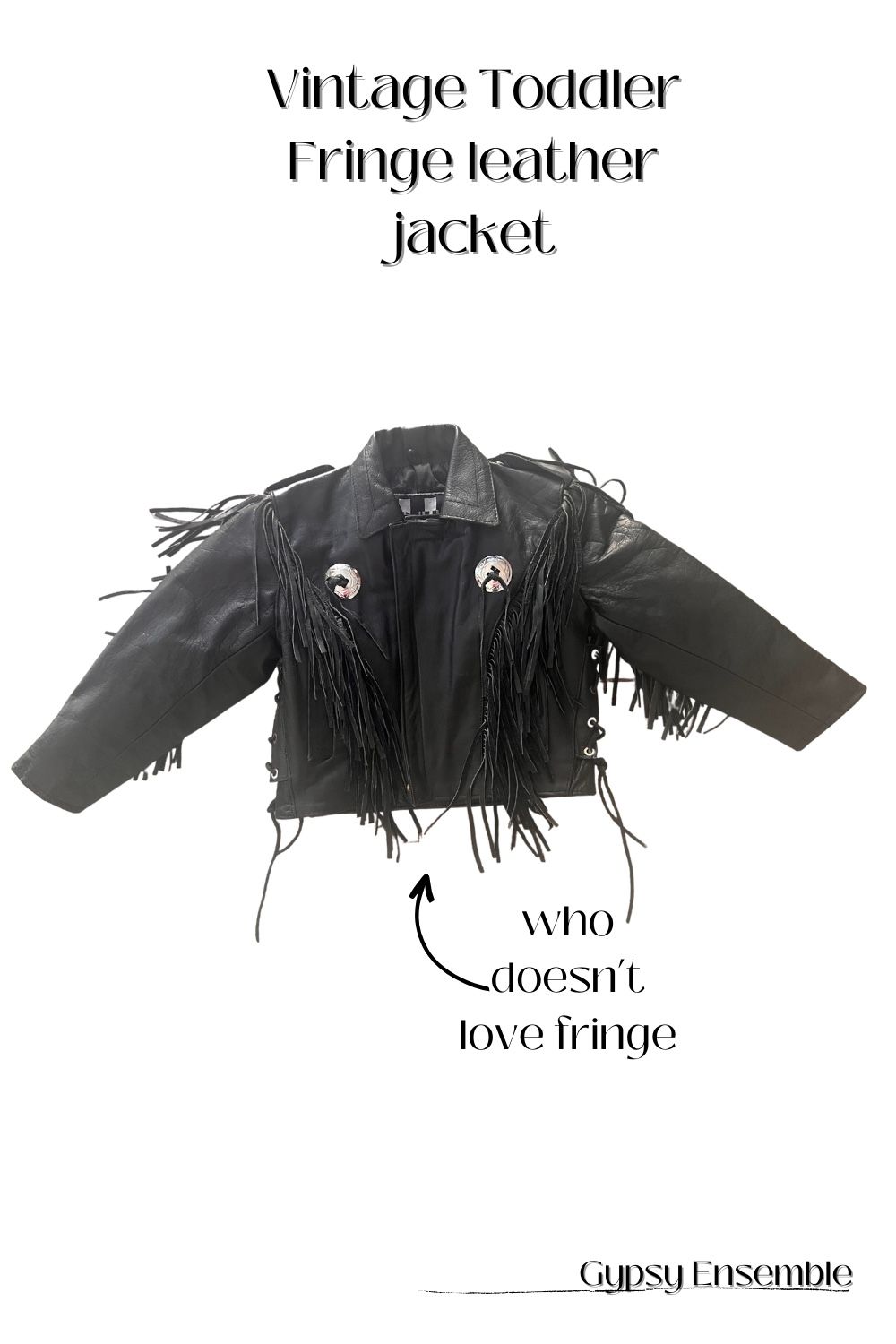 Vintage Toddler Leather Fringe Jacket 3t