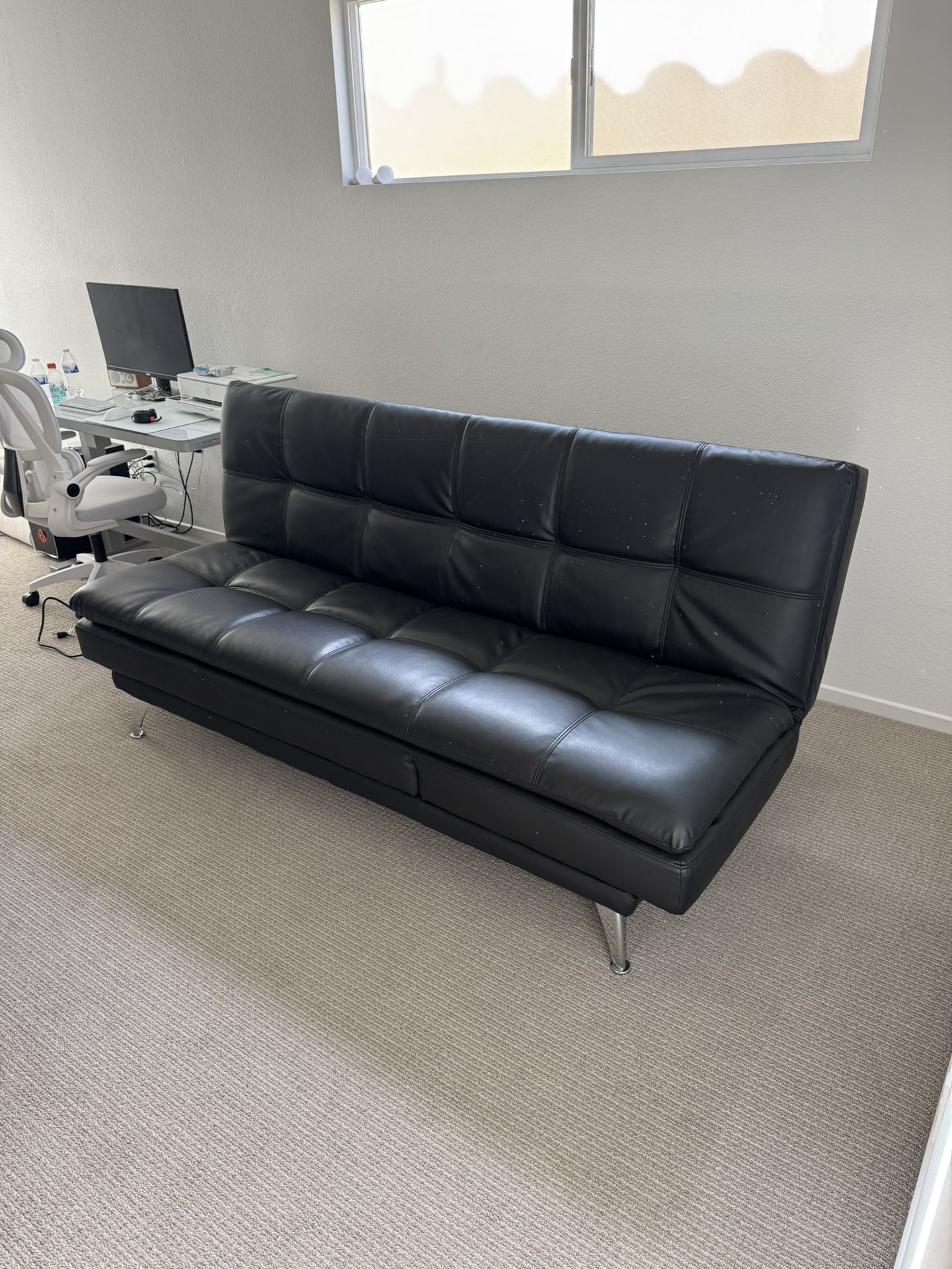 Black Leather Futon