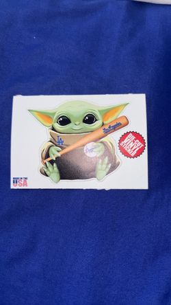 Baby Yoda LA Dodgers Die-Cut Vinyl Sticker