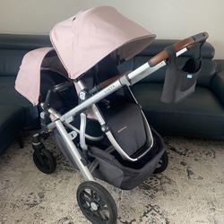 Uppababy Vista 2 Double Stroller - Dusty Pink 